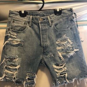 Denim cut off shorts